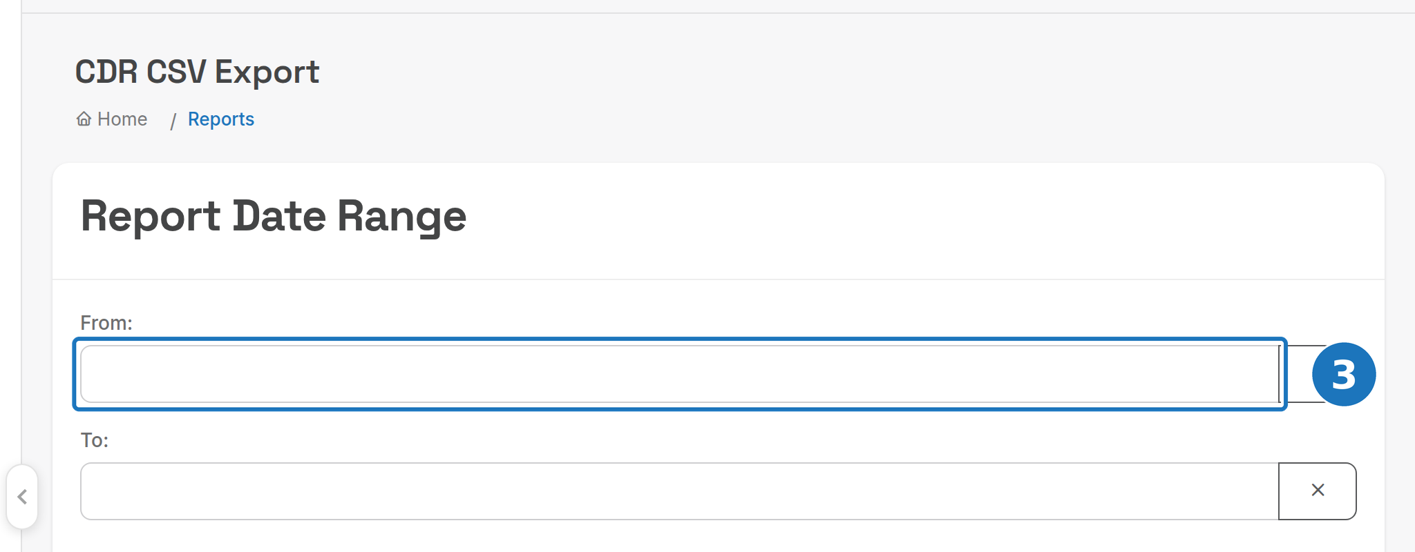 CDR CSV Export date range