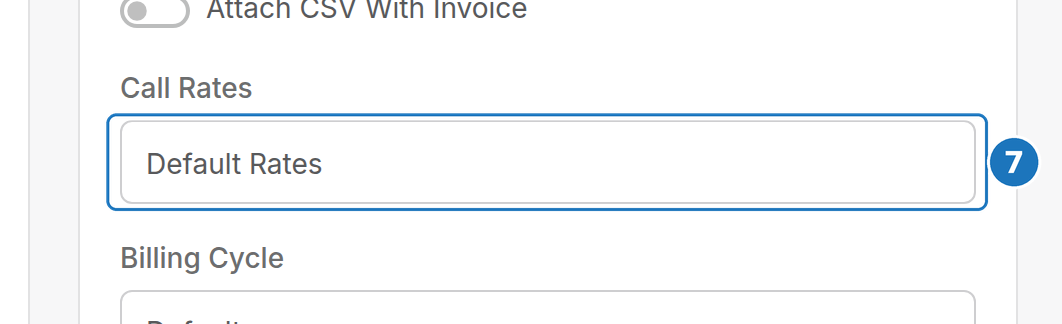 Call Rates dropdown