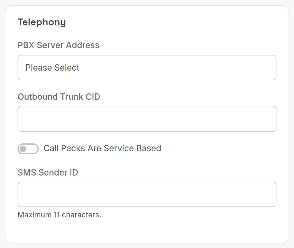 Telephony card