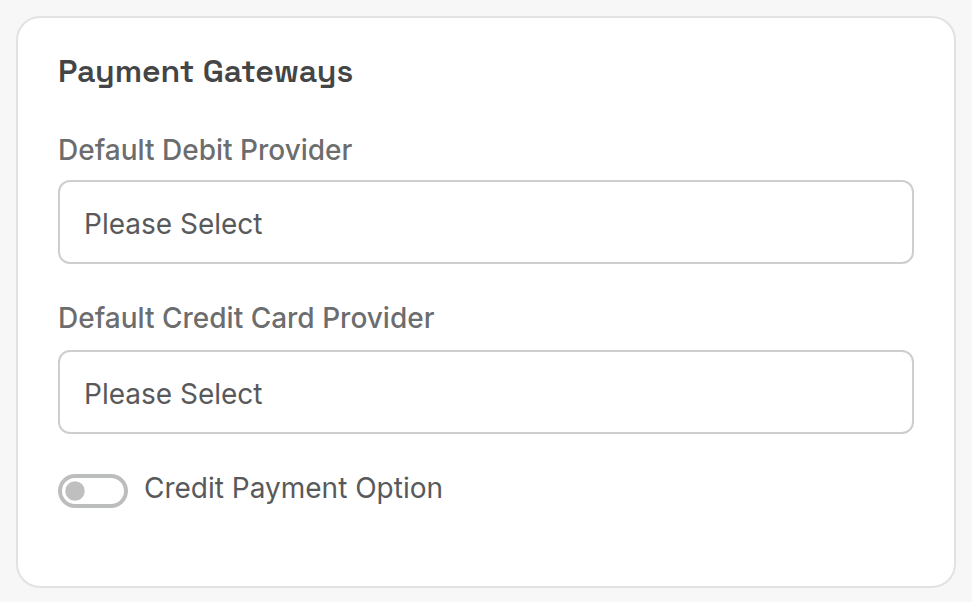 Payment Gateways card
