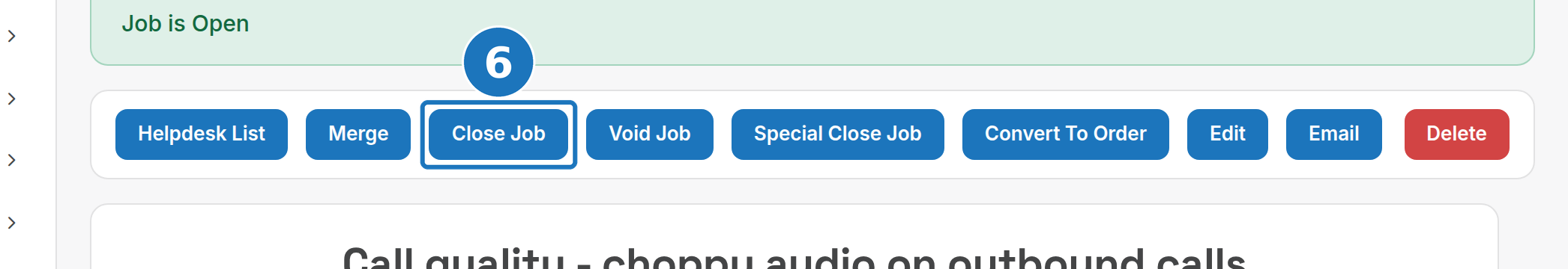 Job action bar