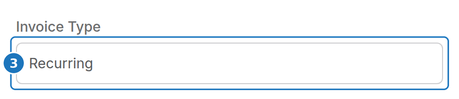 Invoice Type field on a service type