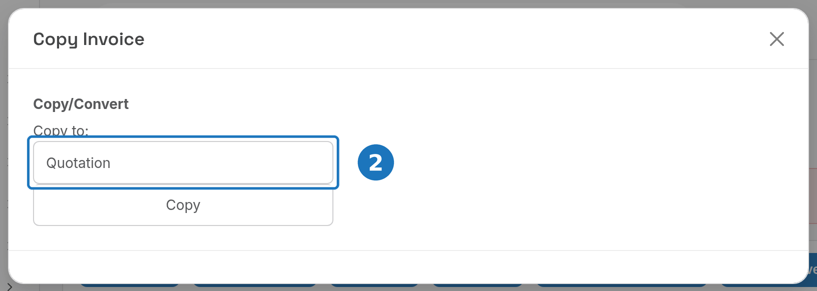 Copy or convert dialog