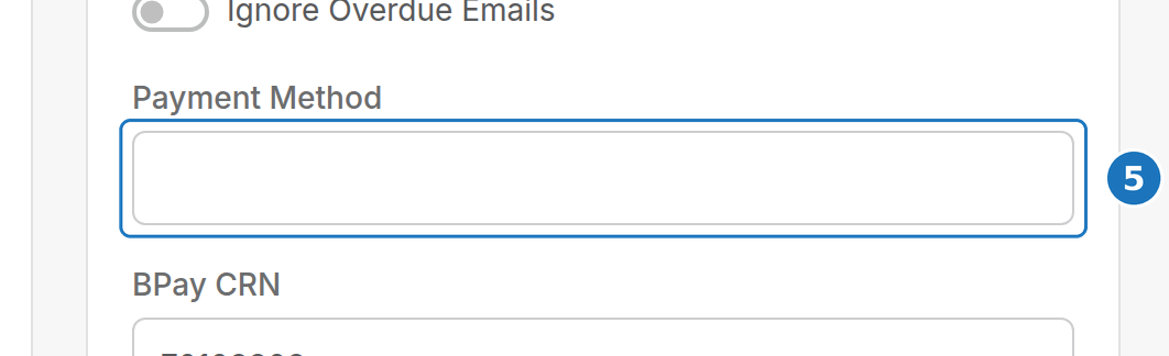 Payment Method field on the customer form
