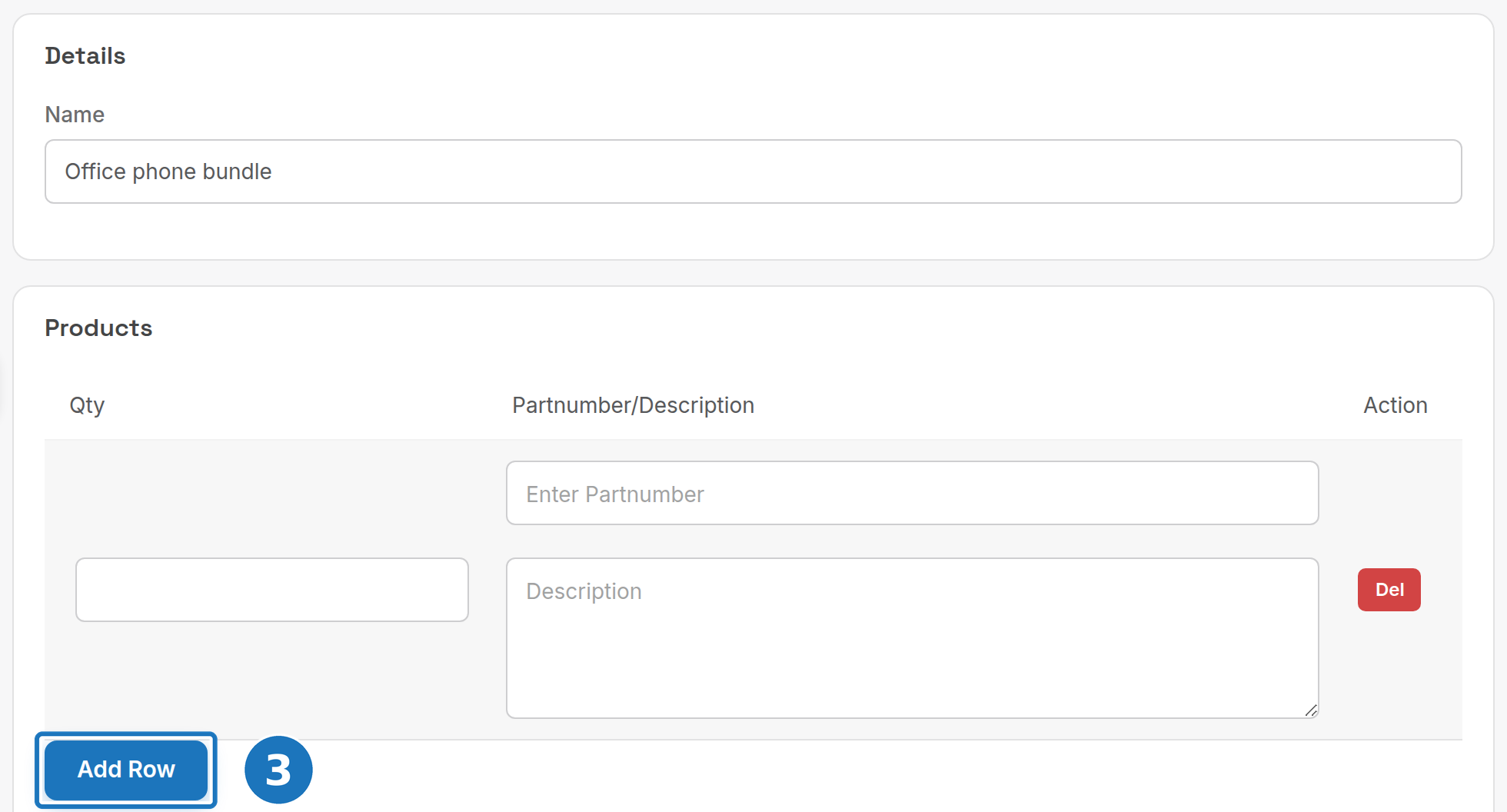 Quote template form