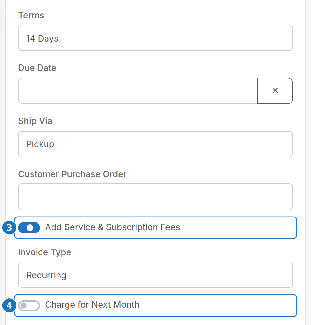 Back-bill invoice details