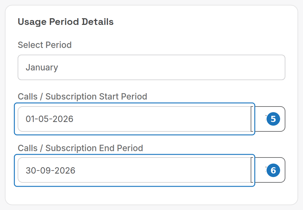 Back-bill usage period