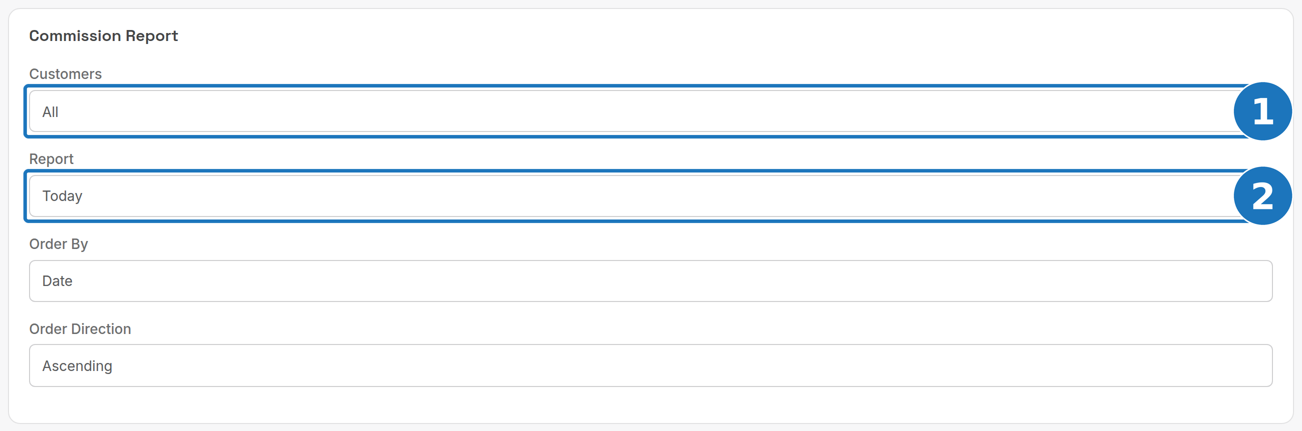 Reseller Commission report criteria