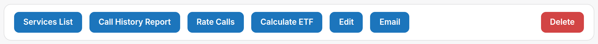 Action bar on a service page