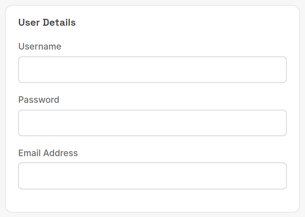 User Details card