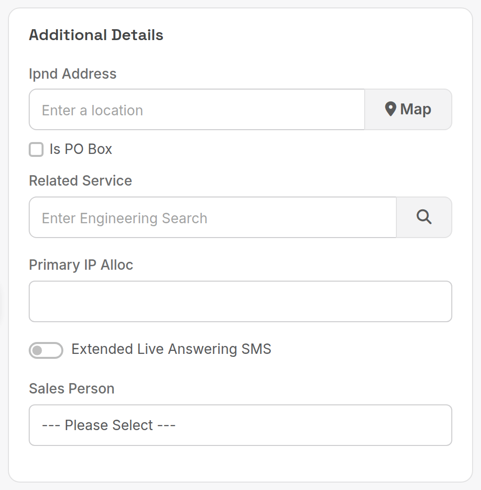 Additional Details card