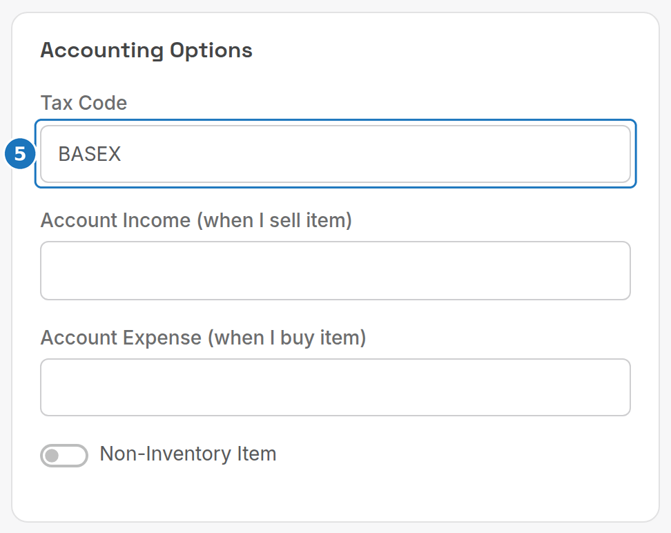 Accounting Options card