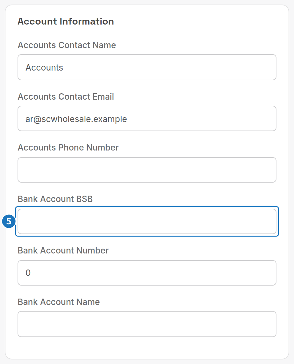 Account Information card