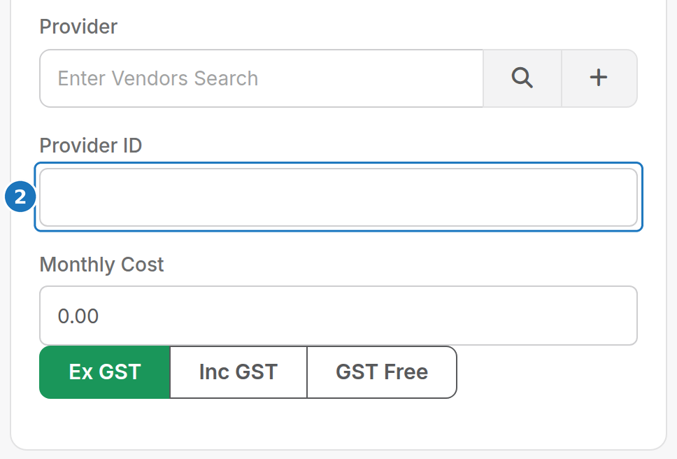 Wholesale Provider Details on the service form